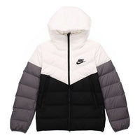 Nike Sportswear NSW Down Fill Colorblock Casual Sports Hooded Jacket Down Jacket Black White CU0226-100