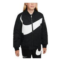 (GS) Nike Kids Large Logo Printing Stay Warm Sports Jacket Boy Black DQ8303-010