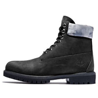 Timberland Premium 6 Inch Waterproof Boots 'Black Nubuck with Grey Camo Collar' A2NCJ001