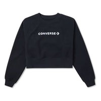 (WMNS) Converse Wordmark Fleece Crew Top 'Black' 10024731-A01