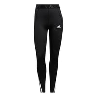 (WMNS) adidas TF Turf 3S Tight Solid Color High Waist Elastic Stripe Training Sports Gym Pants/Trousers/Joggers Black GR8248