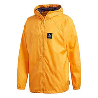 adidas Zipper Casual Sports Hooded Jacket Yellow FR8288