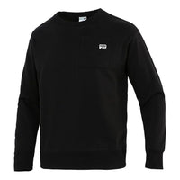 PUMA Pocket Small Label Sports Knit Round Neck Pullover Black 533036-01