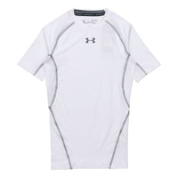 Men's Under Armour Training Sports Tight Short Sleeve Tops White 1257468-100