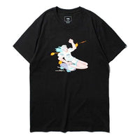 Men's Vans Asian Artist Crossover Series Cartoon Printing Round Neck Short Sleeve Black VN0A4P5JBLK
