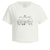 (WMNS) adidas Graphic Crop T-Shirt Asia Sizing 'White Black' JN6663