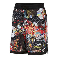 Nike Street Graffiti Basketball Sports Shorts Black Red CK1183-018