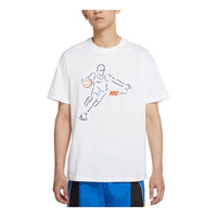 Nike Basketball Embroidered Athleisure Casual Sports Short Sleeve White DJ1589-100