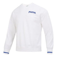 PUMA Team Crew Tr Logo Long Sleeve Sweater 'White' 620614-02