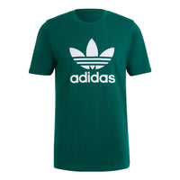 adidas originals Solid Color Logo Sports Short Sleeve Green HG1430