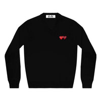 COMME des GARCONS PLAY V-Neck Pullover Double Emblem 'Black' AZ-N056-051-1