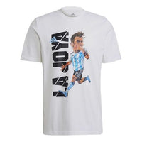adidas Dybala Icon T M Paul Cartoon Printing Soccer/Football Sports Short Sleeve White HA5453