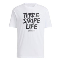 adidas neo M Logo Tee 1 Letter Printing Sports Male White HC3830