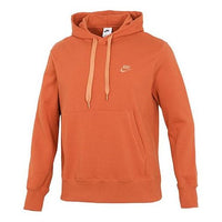 Men's Nike Sportswear French Terry Embroidered Logo Solid Color Orange Red DA0024-881