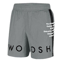 Men's Nike Alphabet Printing Elastic Waistband Straight Sports Shorts Gray CJ4905-073