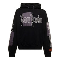 HERON PRESTON FW22 Logo-print Cotton Hoodie 'Black' HMBB024F22JER0021009