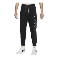 Men's Nike Logo Printing Knit Lacing Bundle Feet Sports Pants/Trousers/Joggers Black DV1361-010