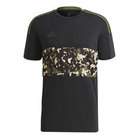 adidas Tiro Tee Aop Casual Sports Soccer/Football Short Sleeve Black GU8189