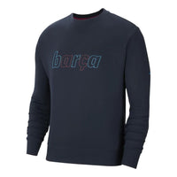 Men's Nike Solid Color Alphabet Printing Round Neck Sports Blue DA2950-451