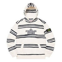 Supreme x Stone Island Warp Stripe Hooded Sweatshirt 'White Black' SUP-FW20-297