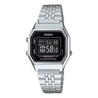 CASIO Waterproof Unisex Black DialSilver Strap Unisex Mens BlackSilver Digital LA680WA-1B-TAIWAN