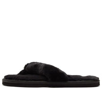 (WMNS) PUMA Fluff Flip Slide 'Black Team Gold' 384938-01
