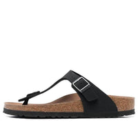 Birkenstock Gizeh Vegan Birko-Flor Birkibuc Narrow Fit Sandals 'Black' 1020487