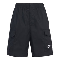 Nike Sportswear Sport Essentials Solid Color Logo Embroidered Big Pocket Straight Shorts Black DM6834-010