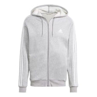 adidas Fleece 3-Stripes Full-Zip Hoodies 'Grey' IJ6479