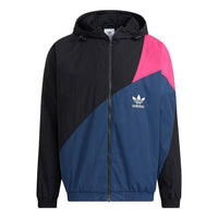adidas originals Ts Wb Logo Printing Colorblock hooded track Jacket Black H46704