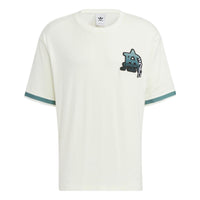 adidas Alphabet Printing Round Neck Pullover Short Sleeve Unisex White HS2016
