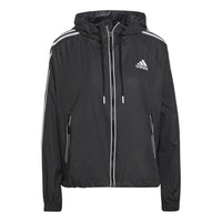 (WMNS) adidas BSC 3-Stripes Wind Jacket 'Black' H55345