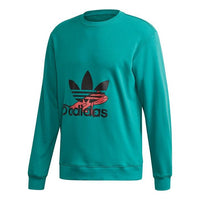 Men's adidas originals Hoody Sweatshirt Sports Round Neck Casual Printing Pullover Green FM3702