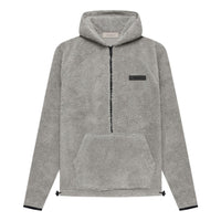 Fear of God Essentials SS22 Mens Polar Fleece Half Zip Hoodle 'Dark Oatmeal' FOG-SS22-459