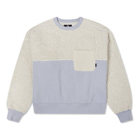 (WMNS) Converse Splicing Lamb's Wool Round Neck Pullover Milk White Hoodie 10022348-A04