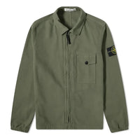 STONE ISLAND Garment Dyed Zip Shirt Overshirt 'Sage' 751510704-V0055