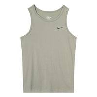 Men's Nike As Nk Df Tank Dfc Solid Solid Color Quick Dry Breathable Running Basketball Training Light Army Green Vest AR6070-320