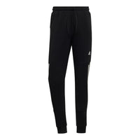 Men's adidas Solid Color Stripe Logo Elastic Waistband Bundle Feet Sports Pants/Trousers/Joggers Black HC5857
