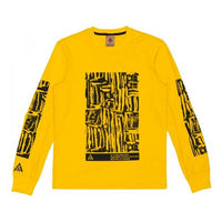 Men's Nike ACG Outdoor Sports Printing Round Neck Pullover Yellow BQ7205-728