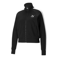 (WMNS) PUMA Iconic T7 Logo Printing Stand-up Collar Jacket Black 531411-01