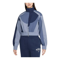 (WMNS) Nike Sportswear Collection Short Patchwork Jacket 'Blue' DV8308-410
