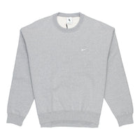 Nike Lab Fleece Crew Solid Color Plush Stay Warm Sports Round Neck Pullover Gray Dark gray DA0318-063
