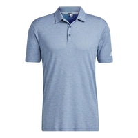 Men's adidas SS22 Solid Color Logo Printing Short Sleeve Blue Polo Shirt HF6218