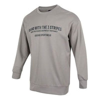 Men's adidas Alphabet Printing Pattern Round Neck Pullover Long Sleeves Light Grey HZ7020