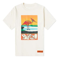 HERON PRESTON SS22 Abstract T-shirt 'White Orange' HMAA026S22JER0030120