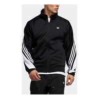 adidas originals 3stripe Wrap Tt Embroidered Logo Stand Collar Sports Jacket Black FM1525