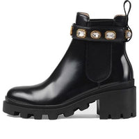 (WMNS) Gucci Ankle Boot With Belt 'Black Leather' 550036-DKS00-1000