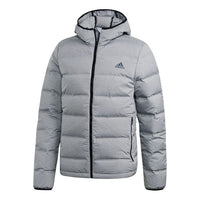 adidas logo hooded Stay Warm Casual Outdoor Down Jacket Asia Edition Gray CZ1386
