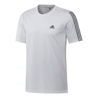 adidas Solid Color Stripe Logo Printing Short Sleeve White GK9431
