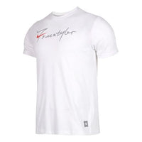 Nike Back Large logo Printing Freestyle Sports Short Sleeve White CK1186-100